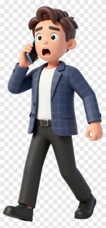 3D Businessman Talking On Phone PNG
