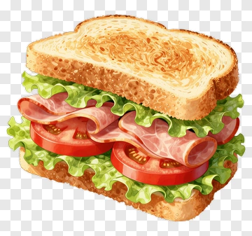 Sandwich With Lettuce, Tomato, And Ham PNG