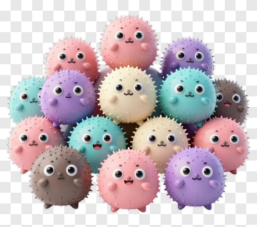 Colorful Cute Spiky Balls PNG