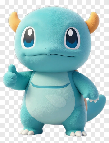 Cartoon Dragon Character Giving A Thumbs Up PNG