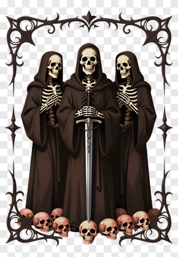 Cartoon Skeletons Holding A Sword PNG