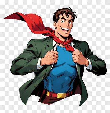 Superhero Character With Red Cape PNG