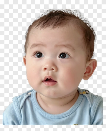 Curious Baby Looking Up PNG