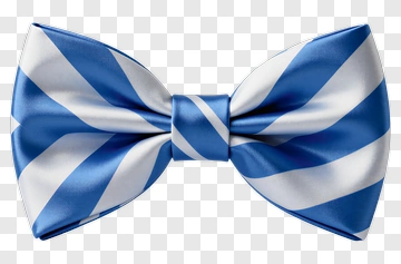Blue And White Striped Bow Tie PNG
