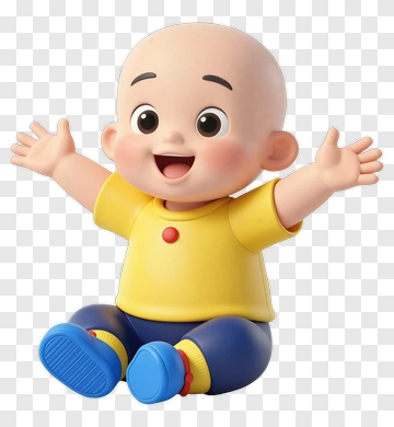 Cartoon Baby Sitting With Arms Open PNG