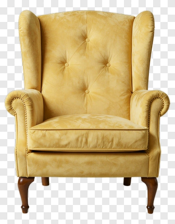 Vintage Yellow Armchair PNG