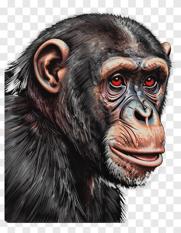 Realistic Chimpanzee Portrait PNG