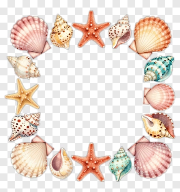 Colorful Shell Frame PNG