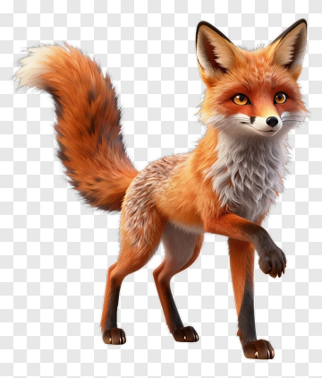 3D Cartoon Fox PNG