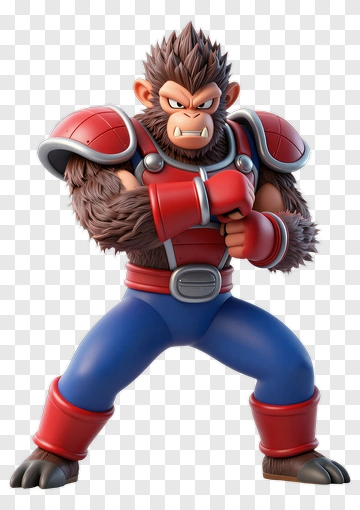 3D Cartoon Gorilla Warrior PNG
