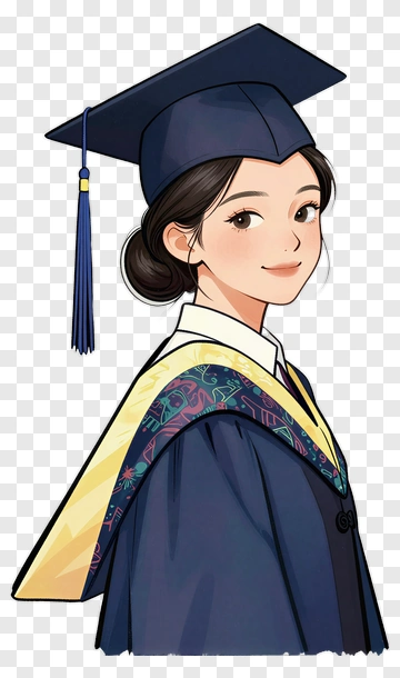 Cartoon Graduate Wearing A Cap And Gown PNG