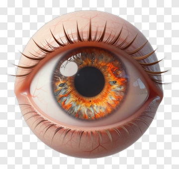 Realistic Human Eye With Orange Iris PNG