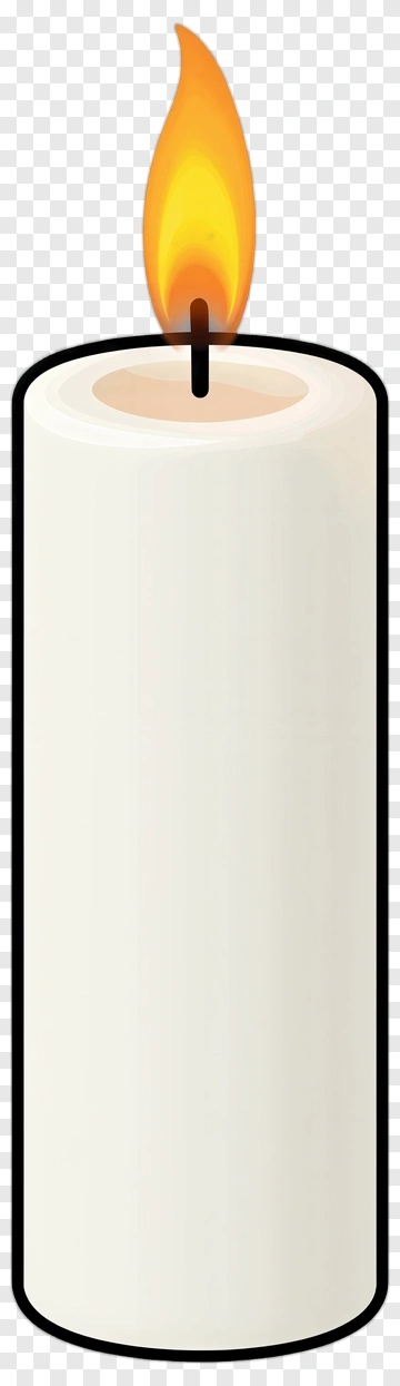White Candle With A Flame PNG