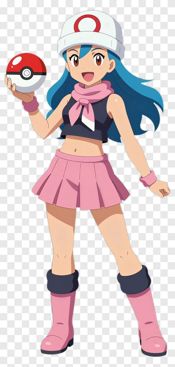 Anime Trainer Holding A Poké Ball PNG