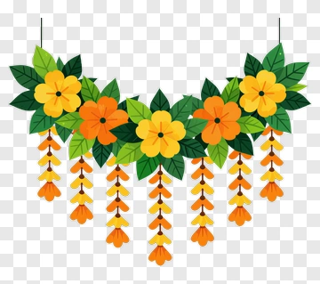 Colorful Floral Garland PNG