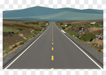 Empty Road Leading To Mountains PNG
