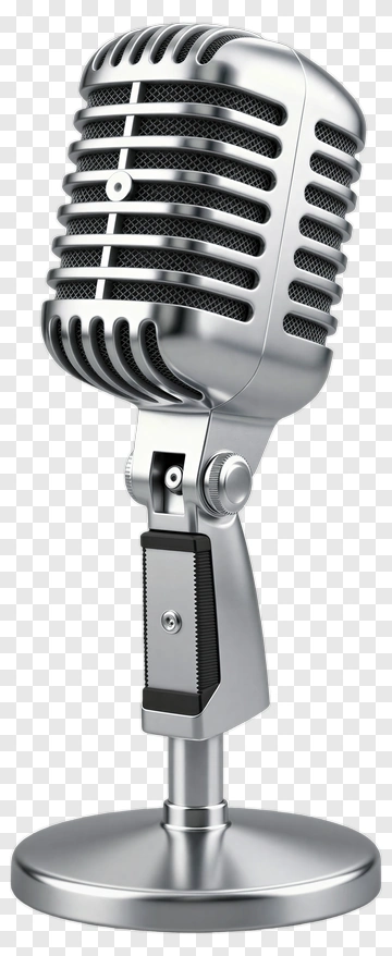 Vintage Microphone On Stand PNG