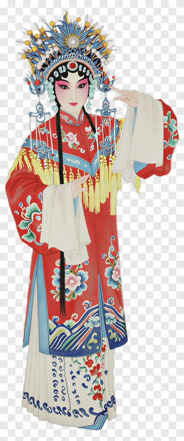 Chinese Opera Performer In Traditional Costume PNG