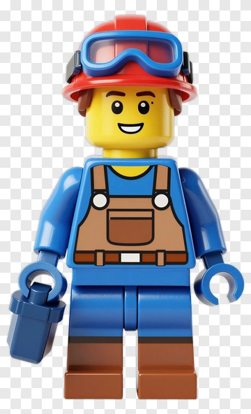 Lego Construction Worker Holding A Tool PNG