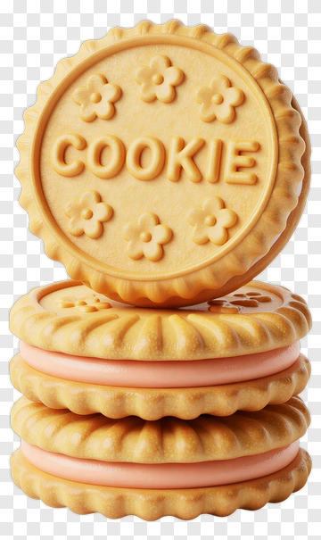 Cookie Stack With Floral Design PNG