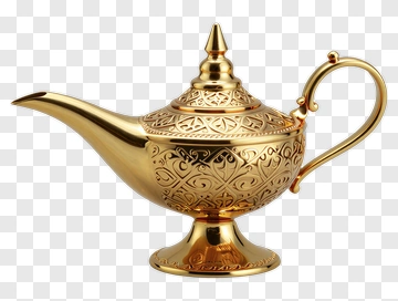 Golden Aladdin's Lamp PNG