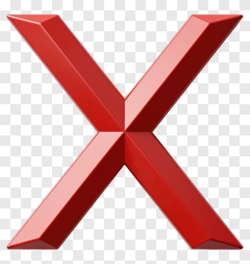 Red 3D X Symbol PNG