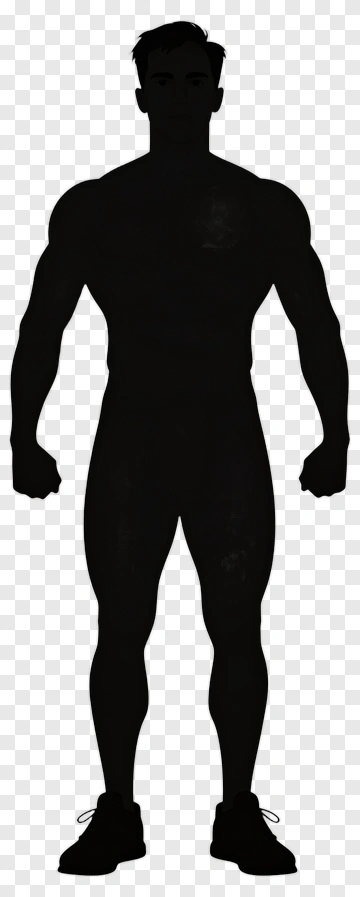 Silhouette Of A Strong Man PNG