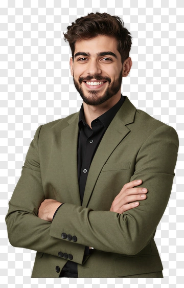 Smiling Businessman In A Green Suit PNG