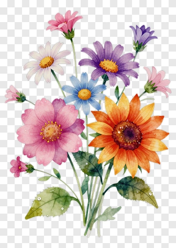 Colorful Flower Bouquet PNG