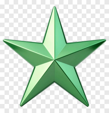 3D Green Star PNG