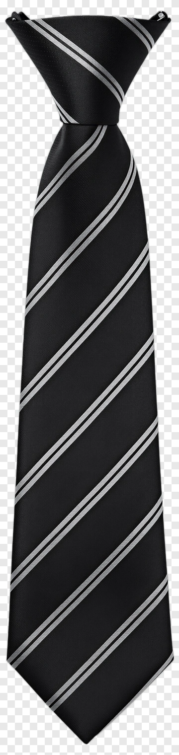 Black And Silver Striped Tie PNG