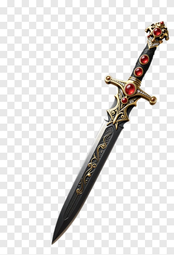 Fantasy Sword With Red Gems PNG