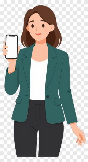 Woman Holding A Smartphone PNG