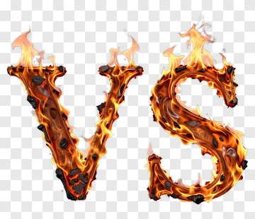 Flaming Vs Letters PNG