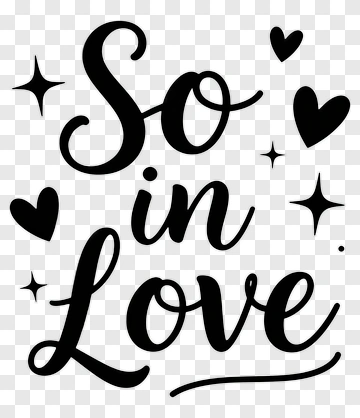 So In Love Text Design PNG