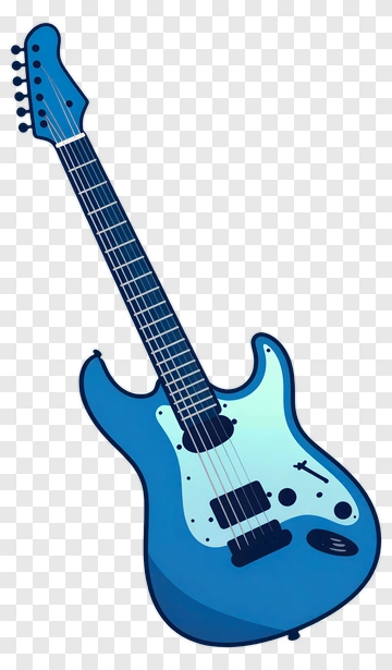 Blue Electric Guitar PNG