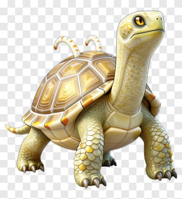 3D Cartoon Turtle PNG