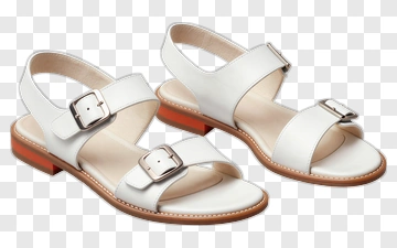White Sandals With Buckles PNG