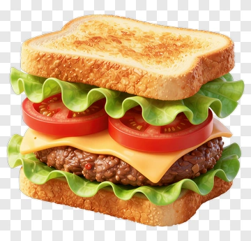Delicious Hamburger Sandwich With Lettuce And Tomato PNG