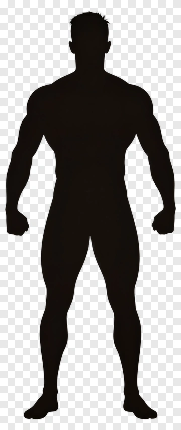 Silhouette Of A Muscular Man PNG