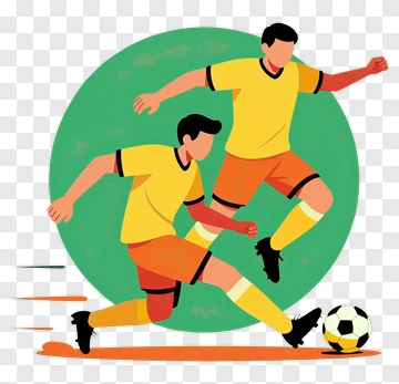 Football Players Kicking A Ball PNG