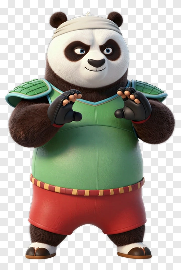 Cartoon Panda Wearing Sports Gear PNG