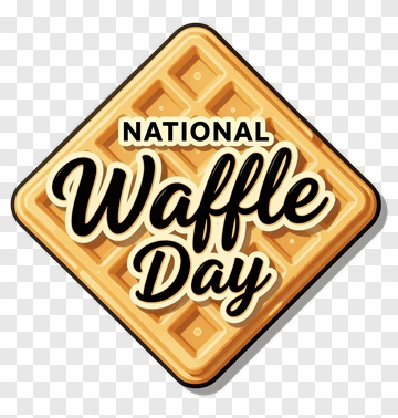 National Waffle Day Graphic PNG