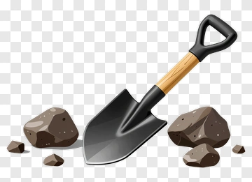 Shovel With Rocks PNG