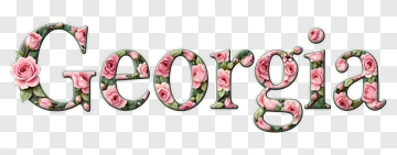 Floral Georgia Text PNG
