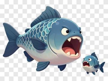 Cartoon Fish With Open Mouth PNG