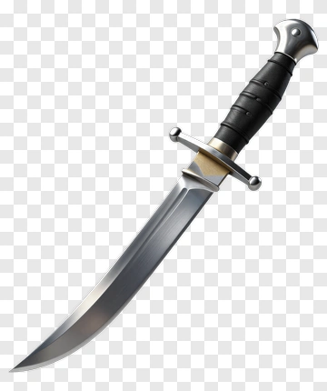 Sharp Dagger With Black Handle PNG