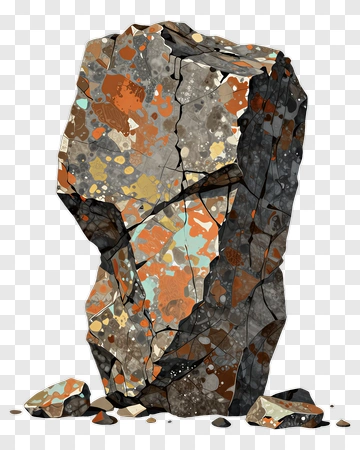 Colorful Rock With Textured Surface PNG
