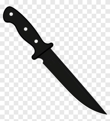 Black Kitchen Knife PNG