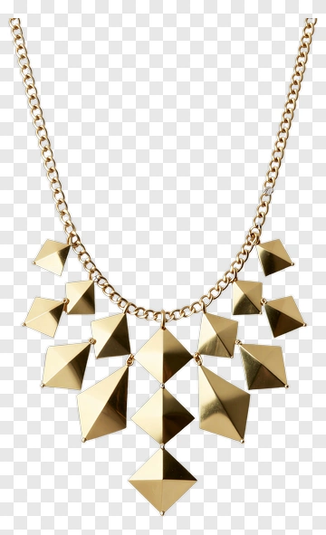 Geometric Gold Necklace PNG